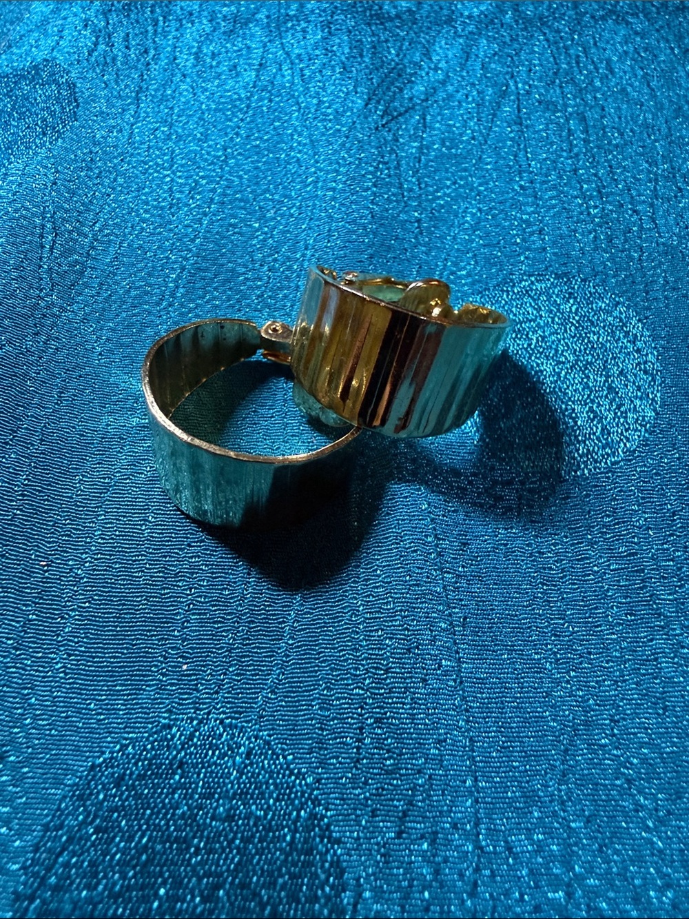 Gold Textured Hoop Earrings - Women Accessories